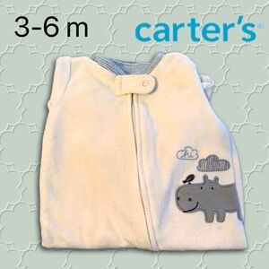 ❄️👍 *GUC* CARTER’S |3 m| Baby Unisex Warm Sleeper PJ White with Hippo 🦛